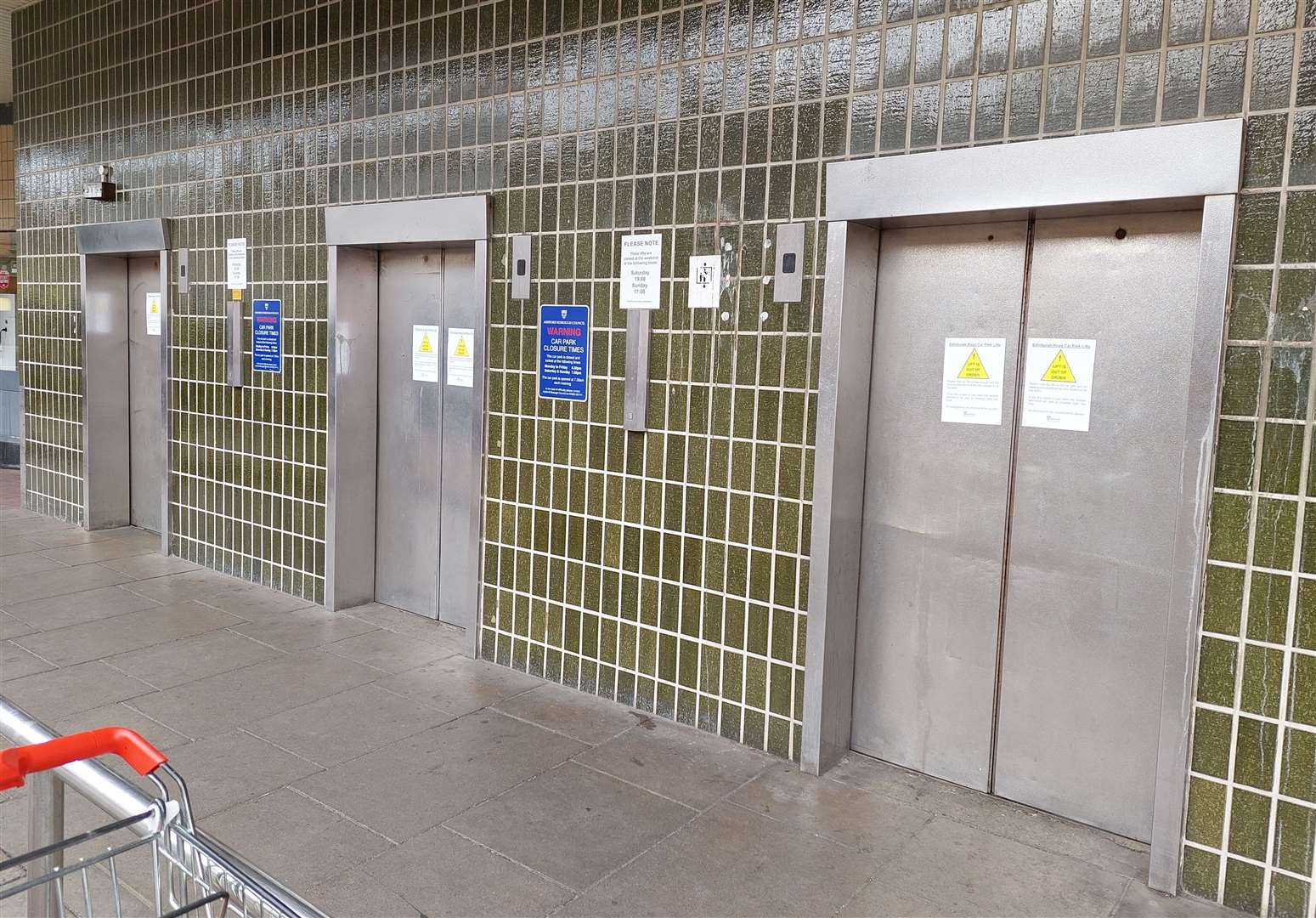 The lifts at the Edinburgh Road car park are closed