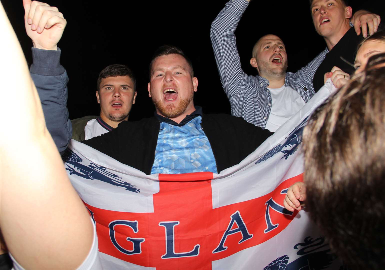 Hundreds of England fans clocked to Maidstone town centre and sung their hearts out on Wednesday night. Picture: Heidi Harrison-Steele