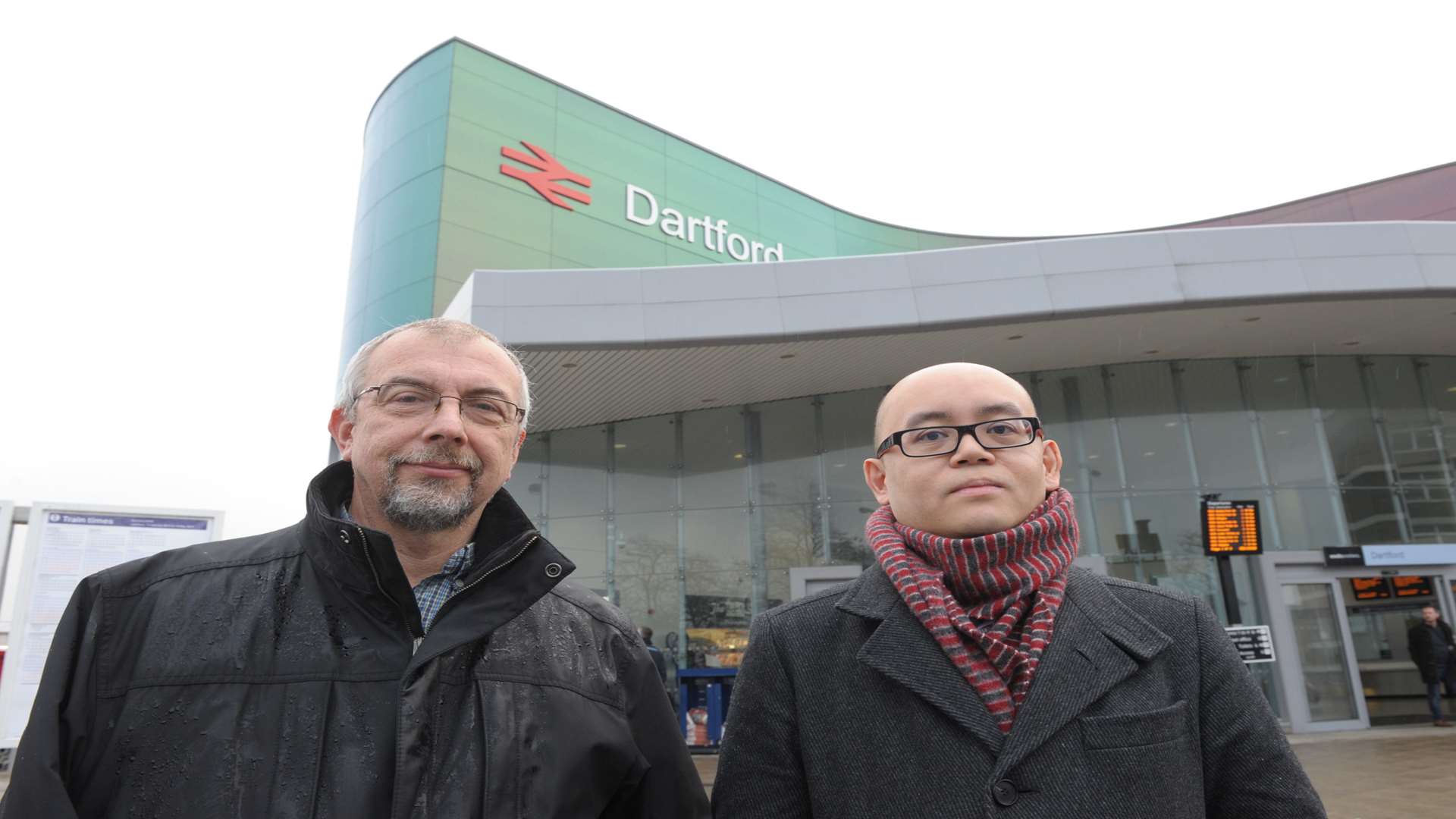 Mike Pellat and Phil Rogers outside Dartford station