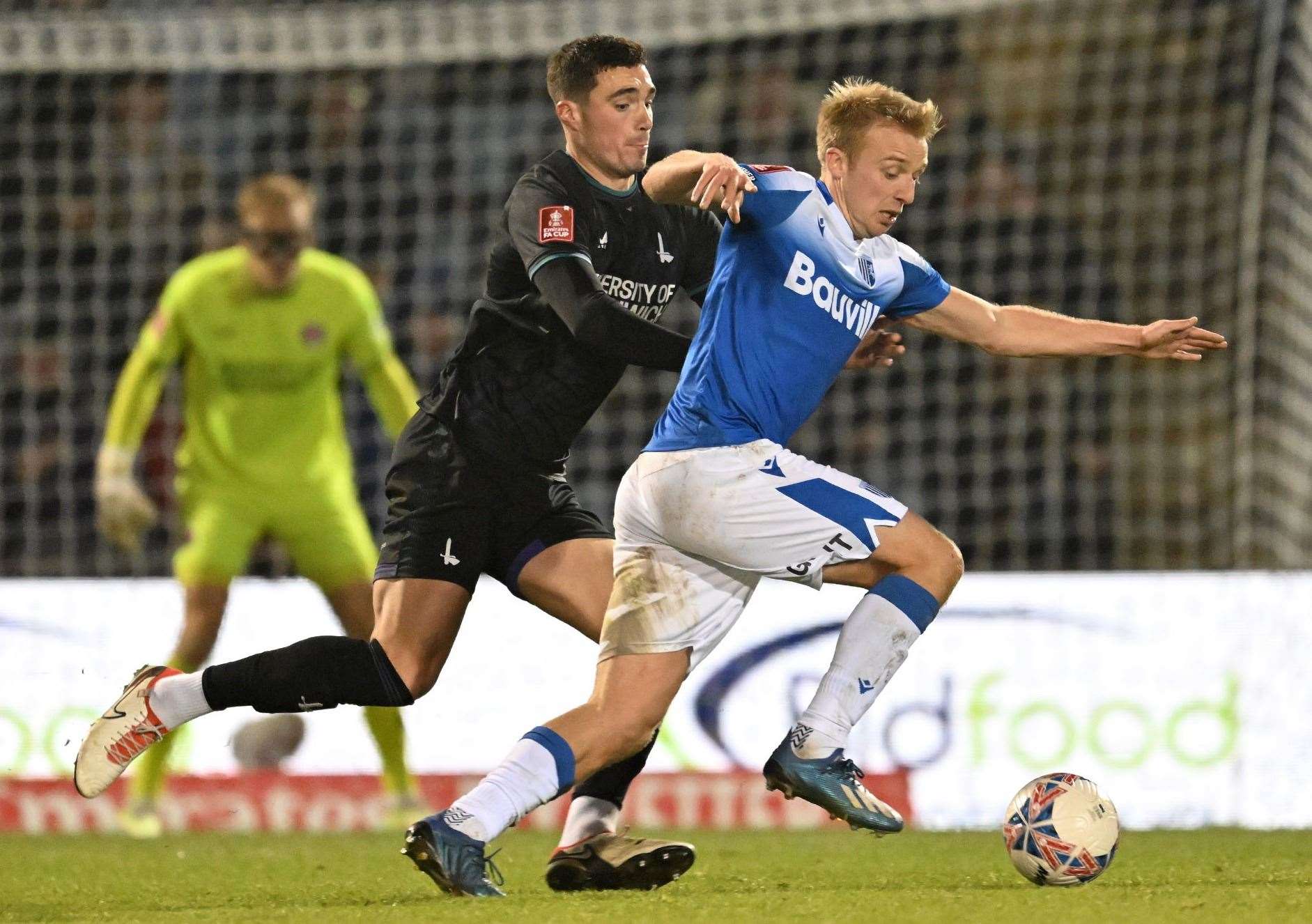 George Lapslie on the ball for Gillingham during last weekend’s FA Cup win against his former club, Charlton. Picture: Keith Gillard
