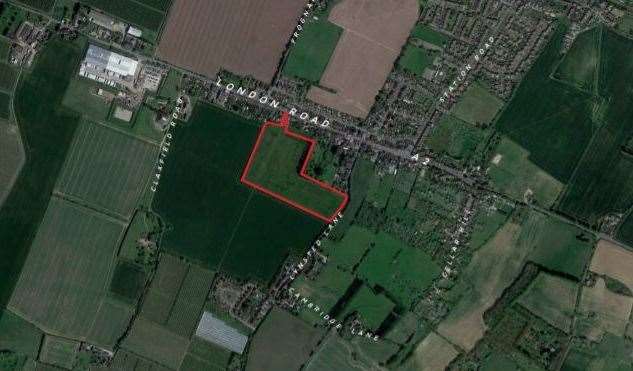 The planning application for 86 properties which were proposed to be built off Lynsted Lane. Picture: Swale council's planning portal