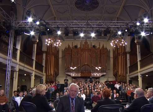 David Dimbleby welcomes audiences at home to the show, filmed in Dover. Picture BBC