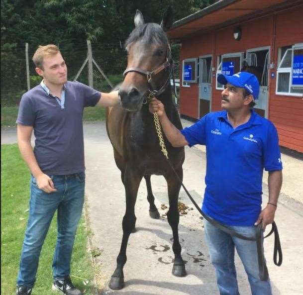 Ocean Wind with Kevin's son Alex after they paid £9k for the horse