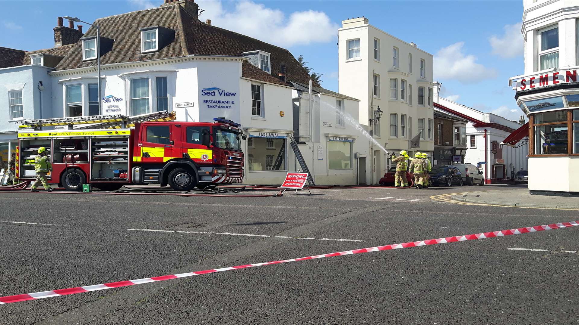 Fire at Sea View fish and chip shop in Deal