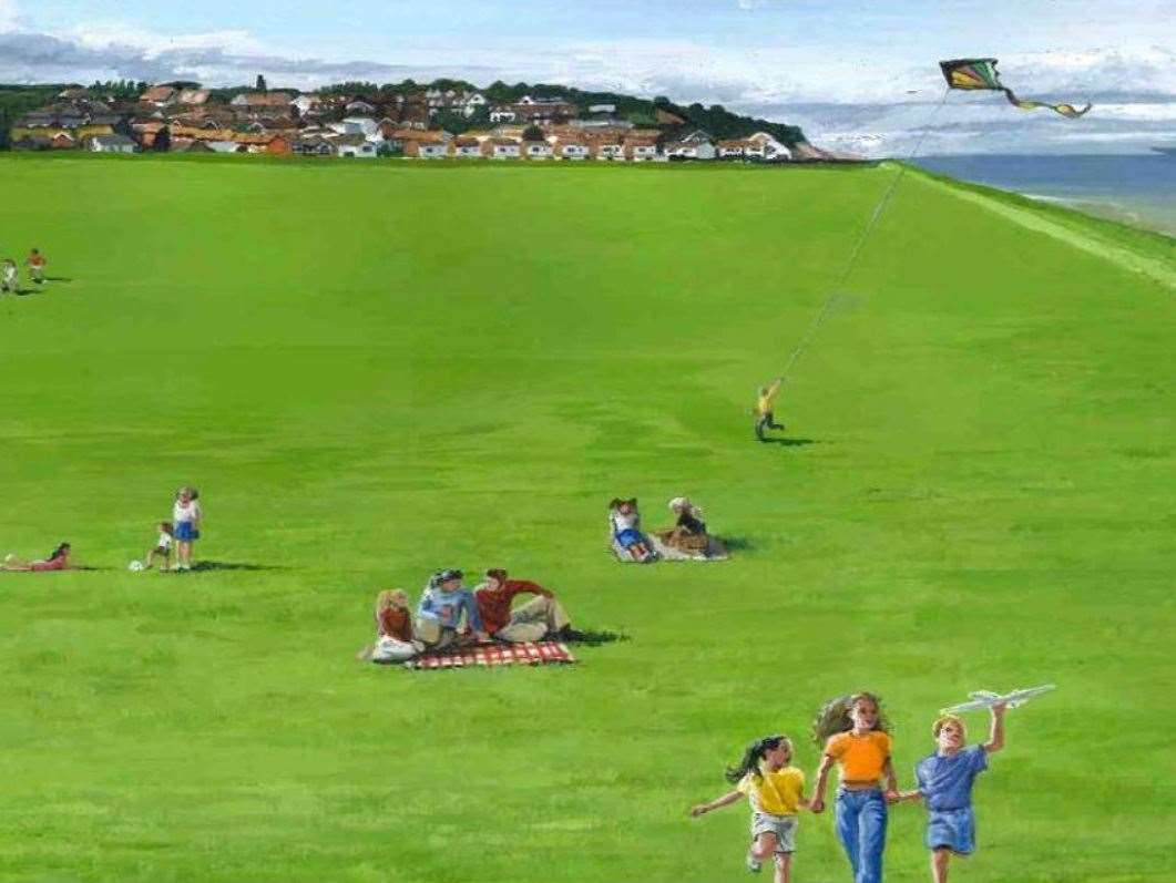 How the sea wall and recreation ground will look after Nick Love has completed work by Little Groves Leisure Park