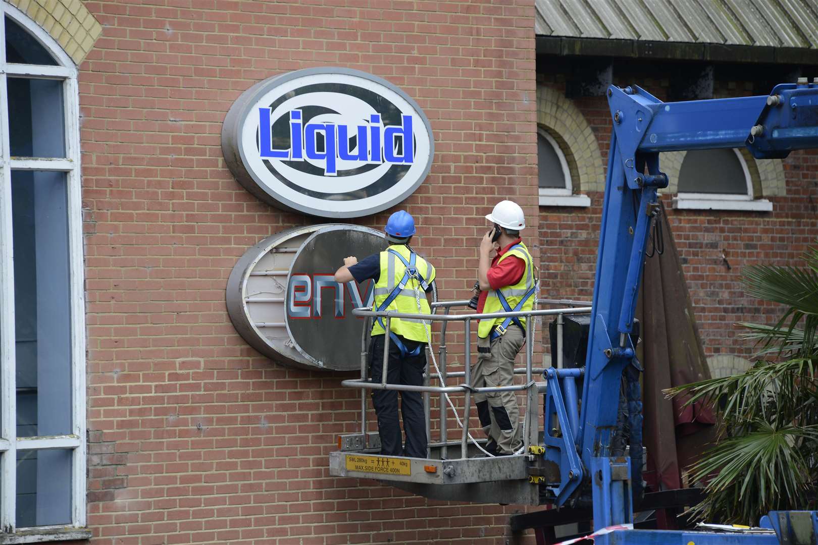 The signs coming down on Liquid and Envy Nightclub in East Hill after it closed. Picture: Paul Amos
