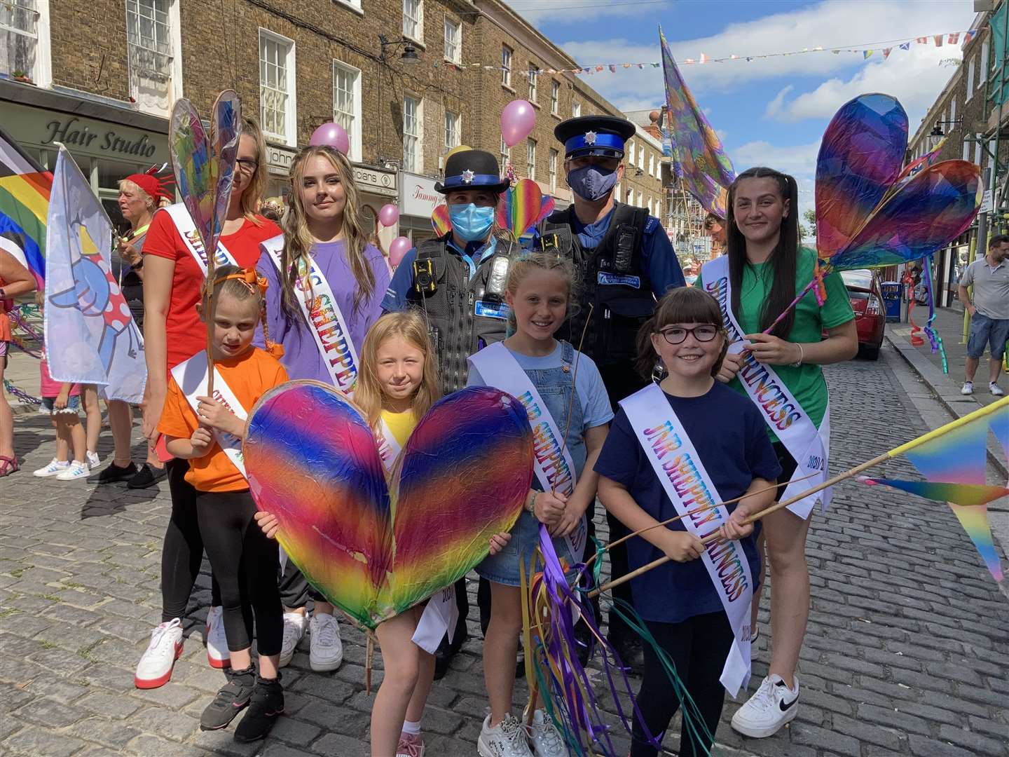 Sheppey carnival court left its float behind to take part in Sheppey's first 'green' pedestrian-only summer carnival parade in Sheerness on Saturday