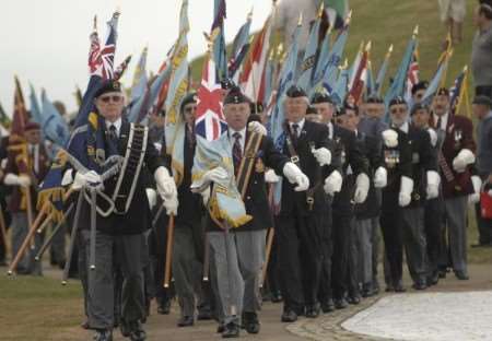 Veterans on parade at the Battle of Britain memorial day