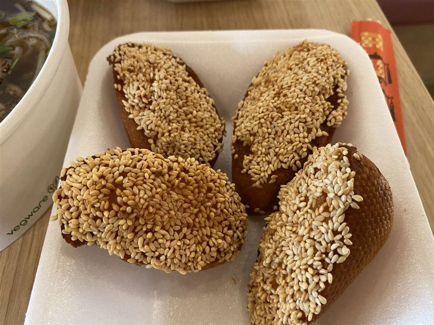 The crispy sesame prawn toast, costing £4.95, was a little on the small side