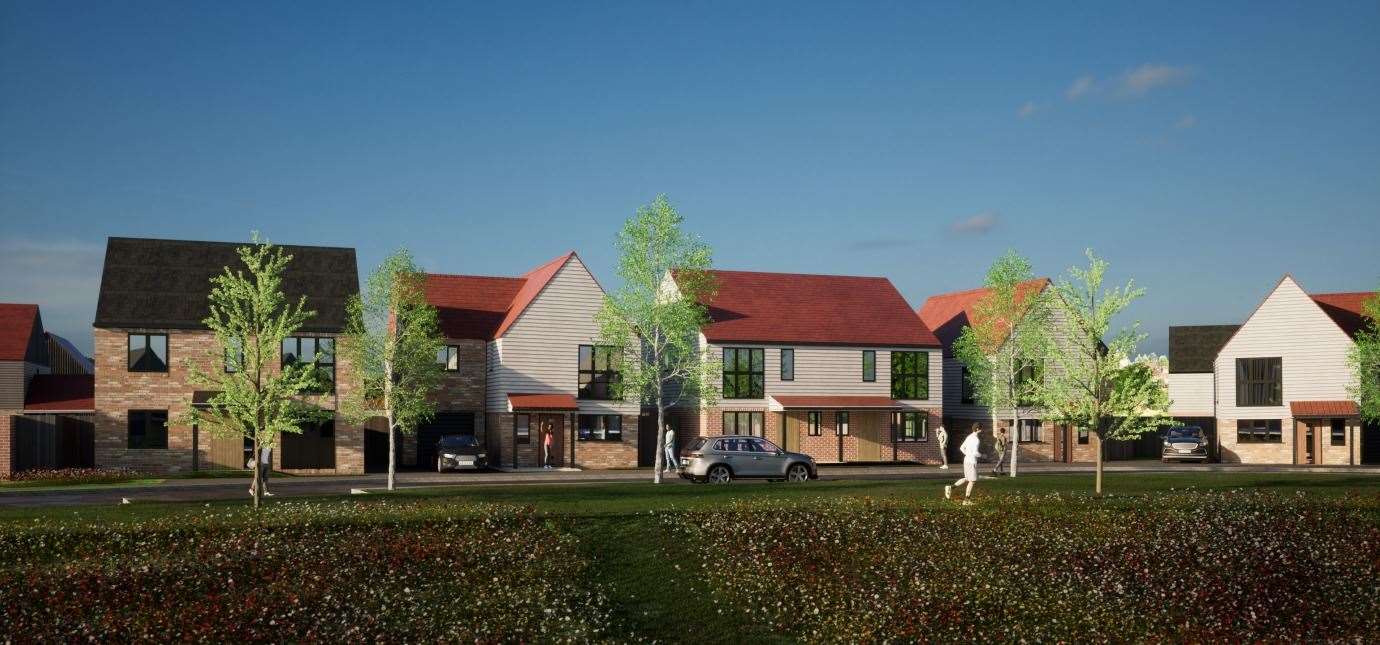 CGIs produced by Kitewood showing how the 180-home site near Beltinge, Herne Bay, will look