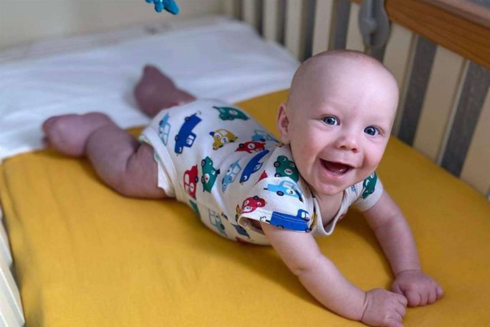 Brodie's mum says the tot is “smiley and thriving” against the odds. Picture: SWNS