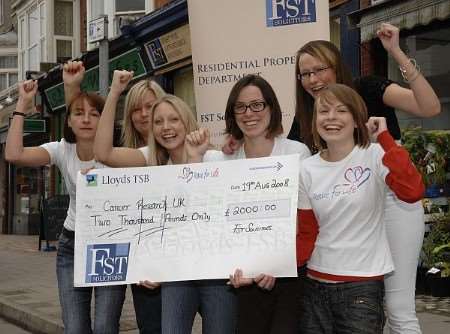Staff at FST Solicitors who raised £2,000 for Cancer Research UK by taking part in the Race For Life
