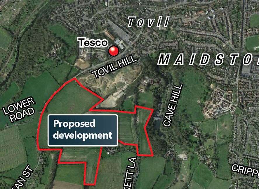 The site for the proposed development of 472 homes