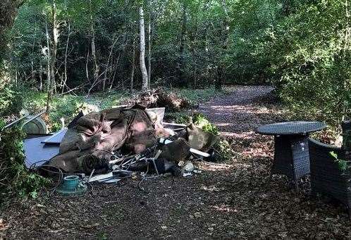 Flytipping in Barnets Wood Southborough. Picture: Mark Etherington