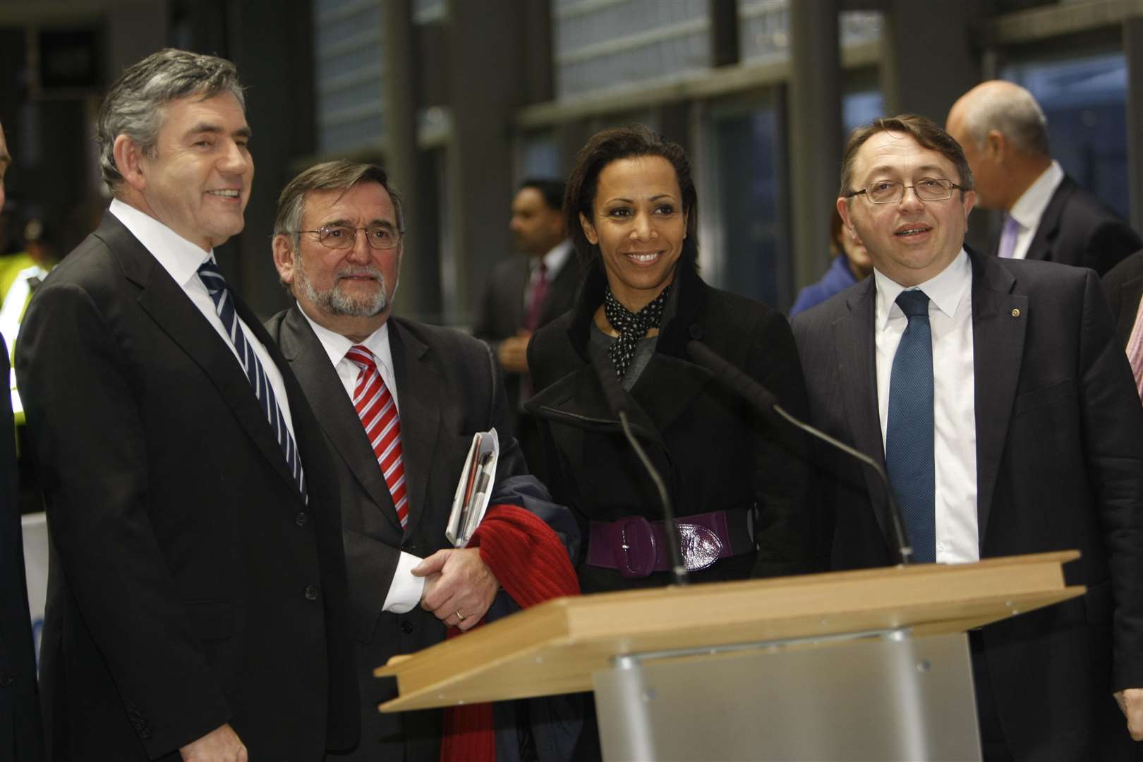 Prime Minister Gordon Brown with Dover MP Gwyn Prosser, Dame Kelly Holmes and Gillingham MP Paul Clark