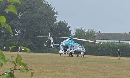The air ambulance was spotted in Senacre, Maidstone, following a crash in nearby Sutton Road. Picture: Sara Jay (40615584)