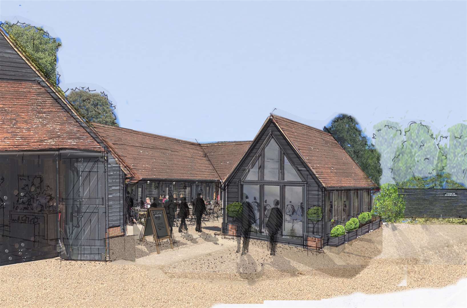 An artist's impression of the Porcupine Pantry extension at Penshurst Place and Gardens. Picture: Madgwick and Dottridge