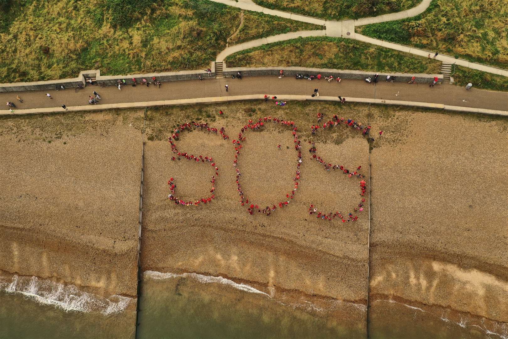 Campaign group SOS Whitstable in Tankerton protesting last year against Southern Water wastewater and sewage releases into sea. Picture: Tom Banbury @tombanbury