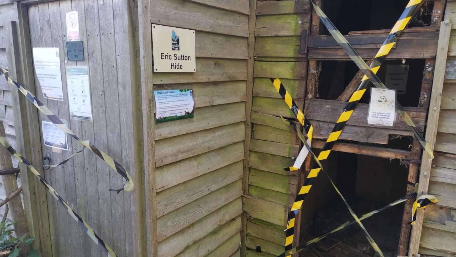 A bird hide in the Sevenoaks reserve has been vandalised
