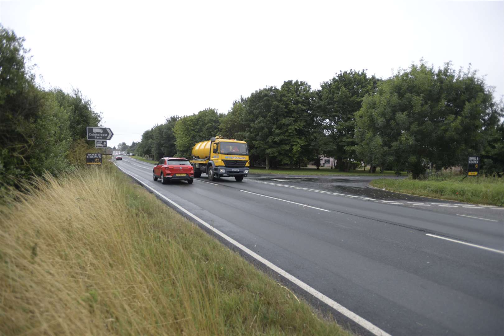 Scene of a fatal crash on the A259 Brenzett Straight, Old Romney..Picture: Barry Goodwin. (14788559)