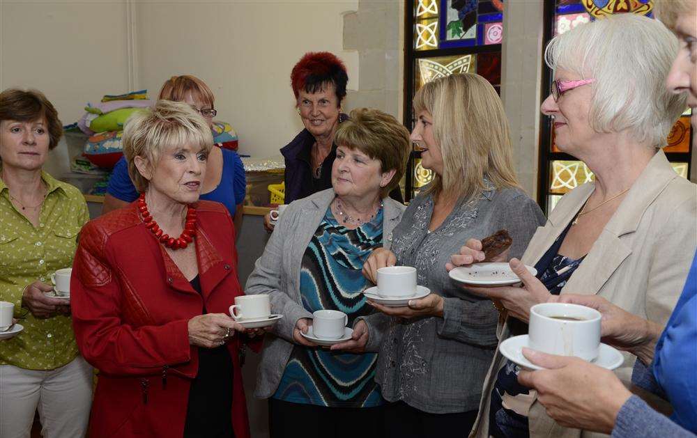 Gloria Hunniford visiting Cruse Bereavment Care members at St Mary's Church Hall. Picture: Gary Browne
