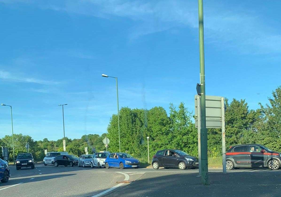 Vehicles backed up for about a mile from the Medway City Estate through the Medway Tunnel