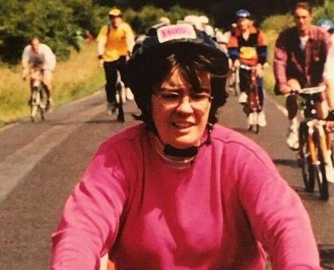 Dr Chandler during the London to Brighton cycle ride in 1999
