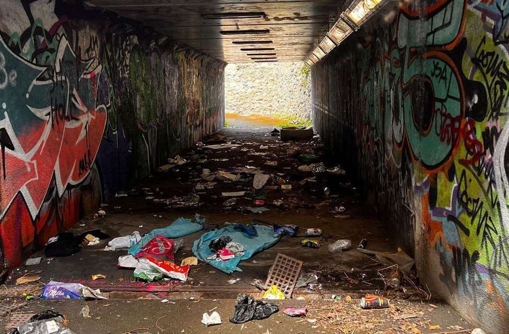 The Folkestone underpass had become a disgusting drug den, littered with needles and rubbish