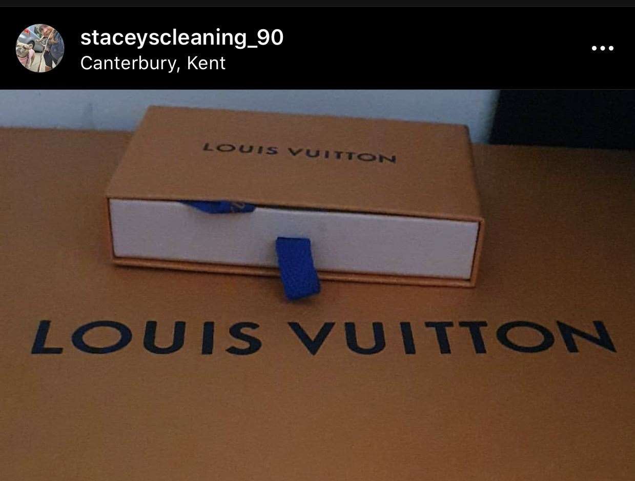 Bunyan posted this picture on Instagram showing the Loius Vuitton box