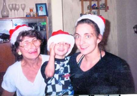 Alice Mazzocchi with her daughter Penny and grandson Alex Esmail, now 15