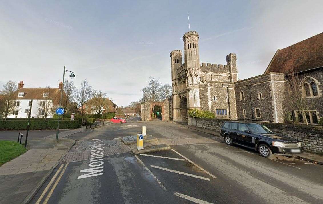 How the gates look today along Monastery Street, Canterbury. Picture: Google