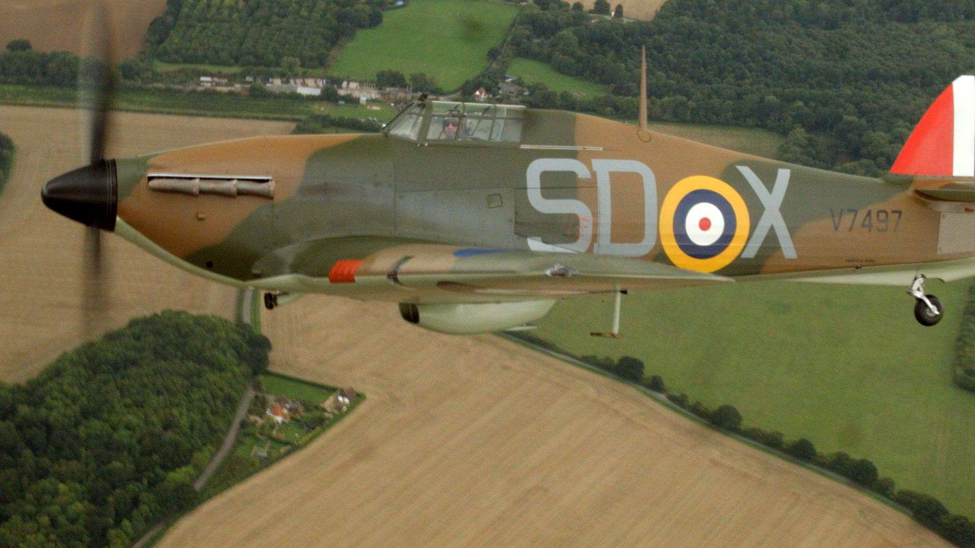 The newly restored Mk1 Hawker Hurricane takes to the air. Picture: SWNS