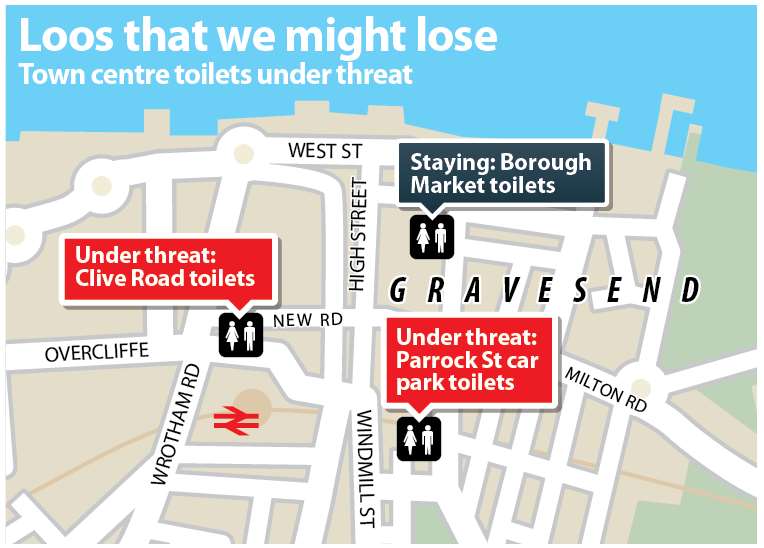 Gravesend town centre's line-up of public toilets