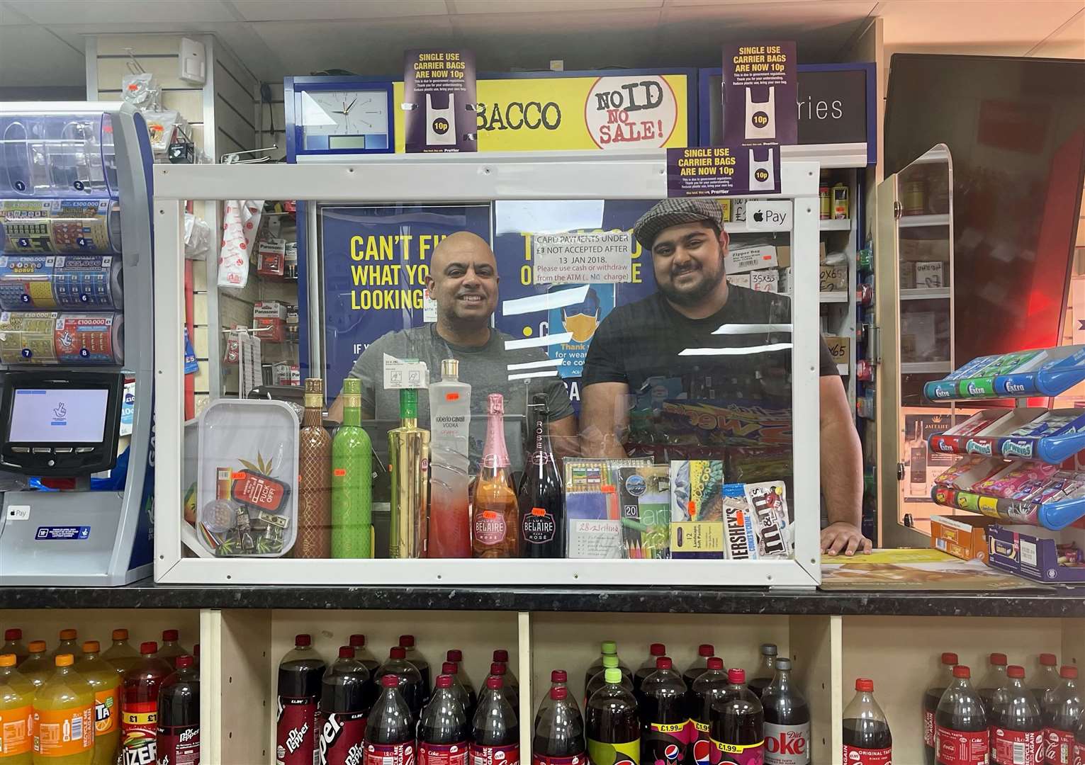 From left: Shopkeeper Kuldeep Singh and his son Amar Singh