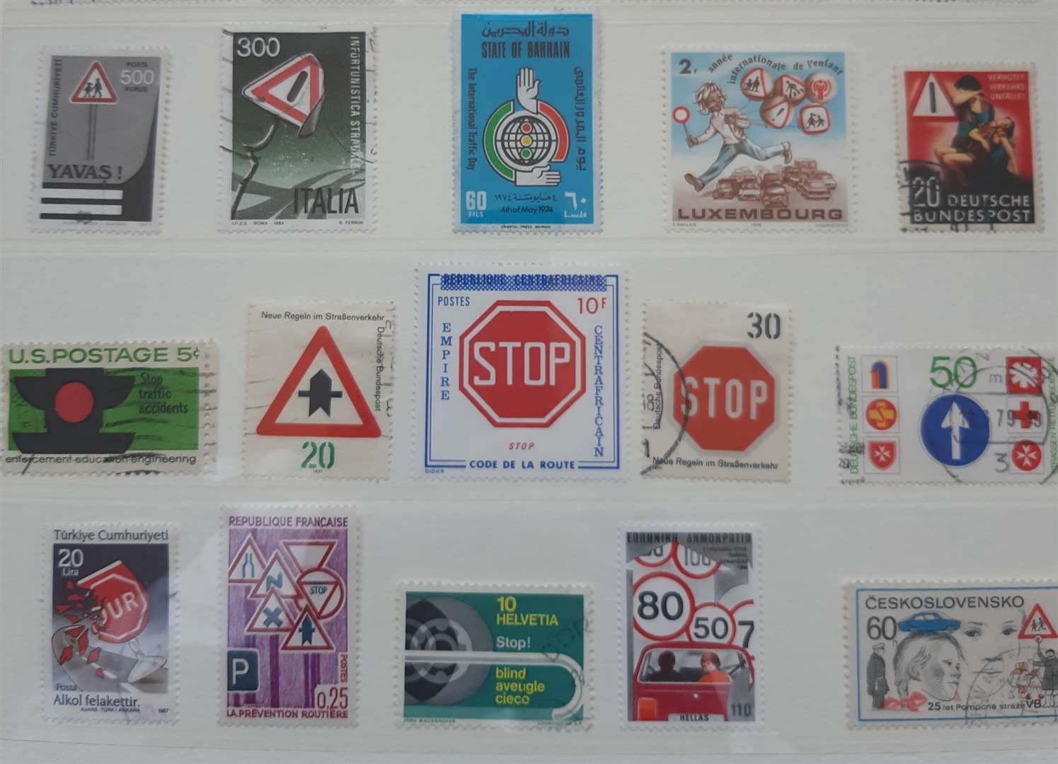 Stamps with a road safety theme from around the world collected by Peter O'Keefe of the Sevenoaks and District Philatelic Society (58632290)