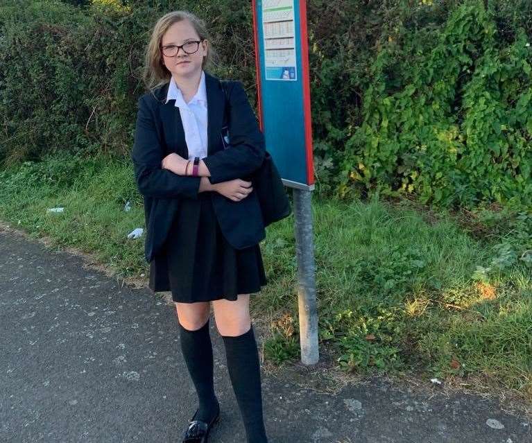 Rozie Freeman, 12 was left stranded after the Arriva bus she regularly takes to Longfield Academy took a wrong turn. Submitted by Mikaela Freeman (17289893)