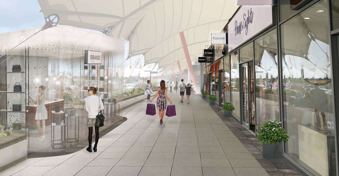 An artist's impression of the Designer Outlet walkway